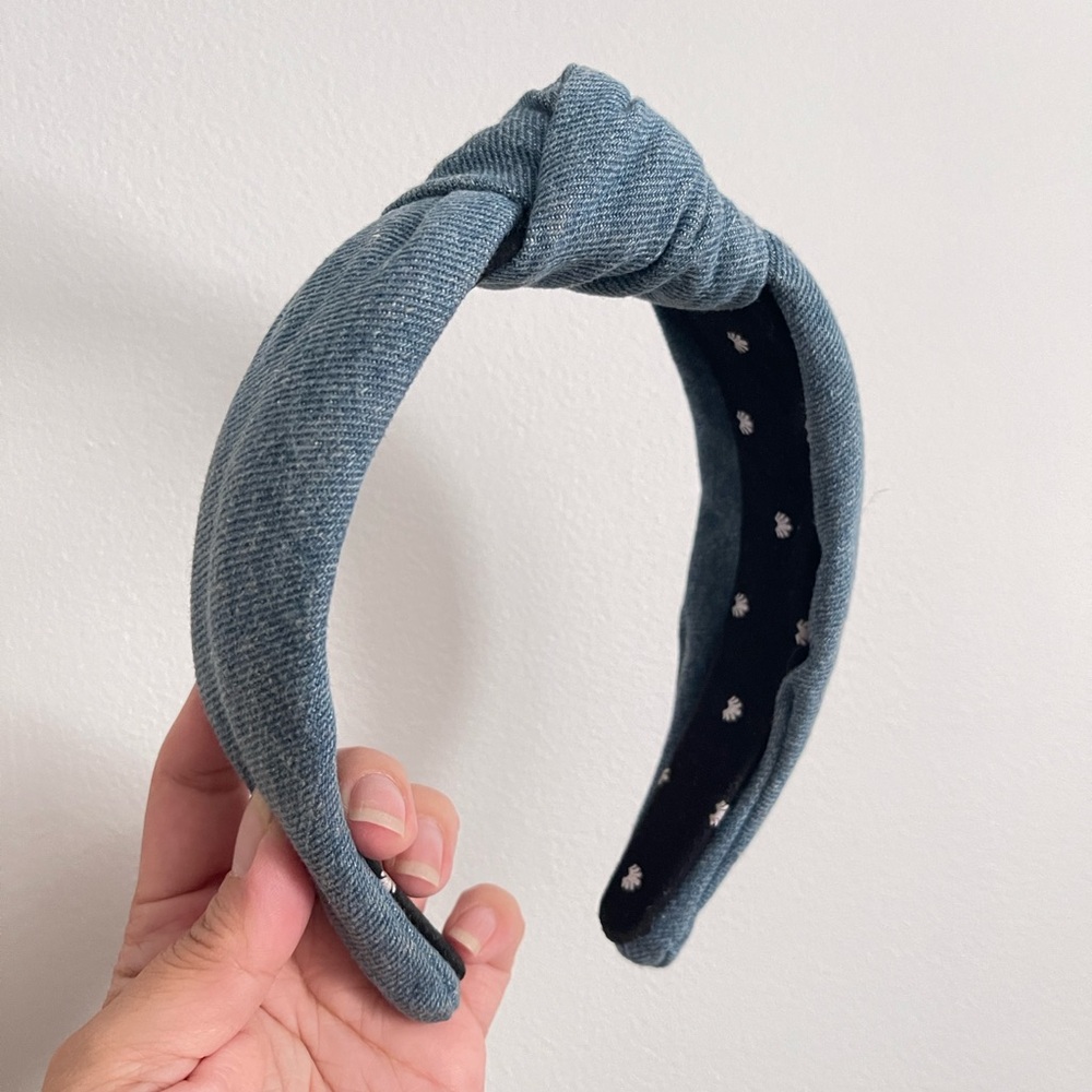 Lele Sadoughi denim knot headband VGUC